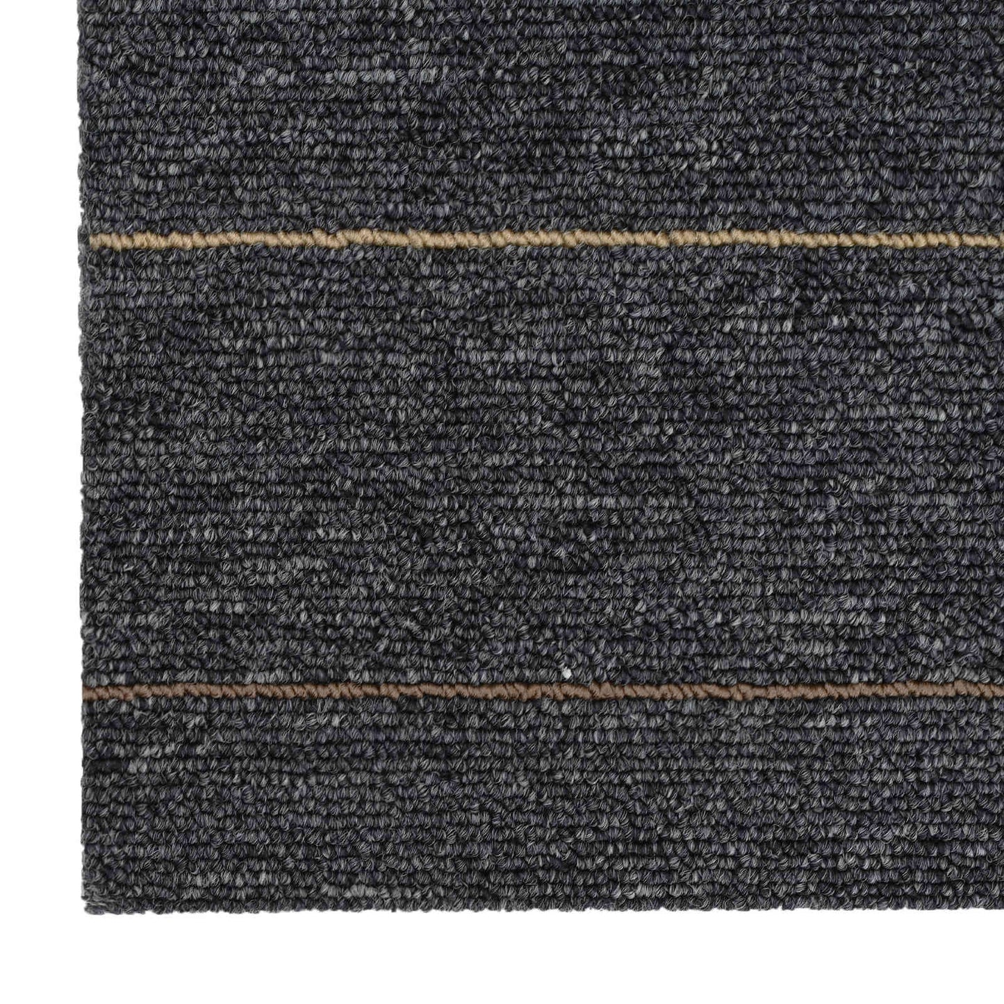 vidaXL Πλακάκι Χαλιού Σκούρο γκρι με ρίγες 50 x 50 cm 4 τμχ.