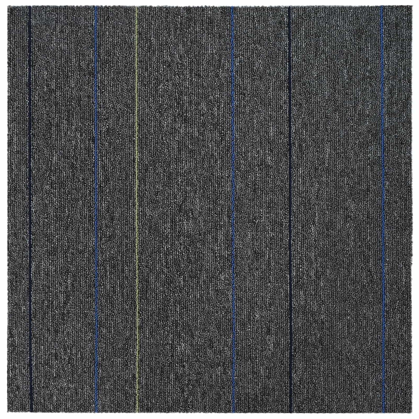 vidaXL Πλακάκι Χαλιού Μέτριο Γκρι με Ρίγες 50 x 50 cm 36 τμχ.