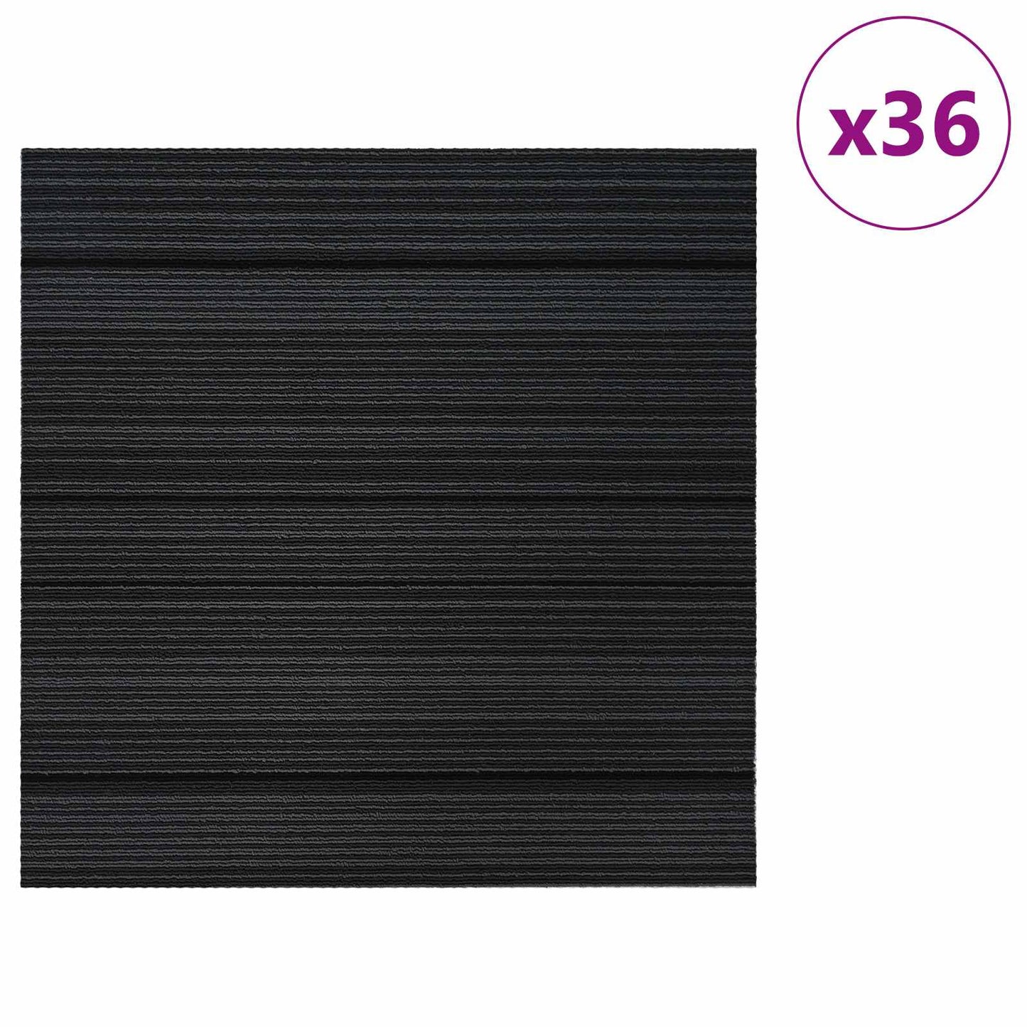 vidaXL Πλακάκι Χαλιού Ριγέ Ανοιχτό Γκρι 50 x 50 cm 36 τμχ.