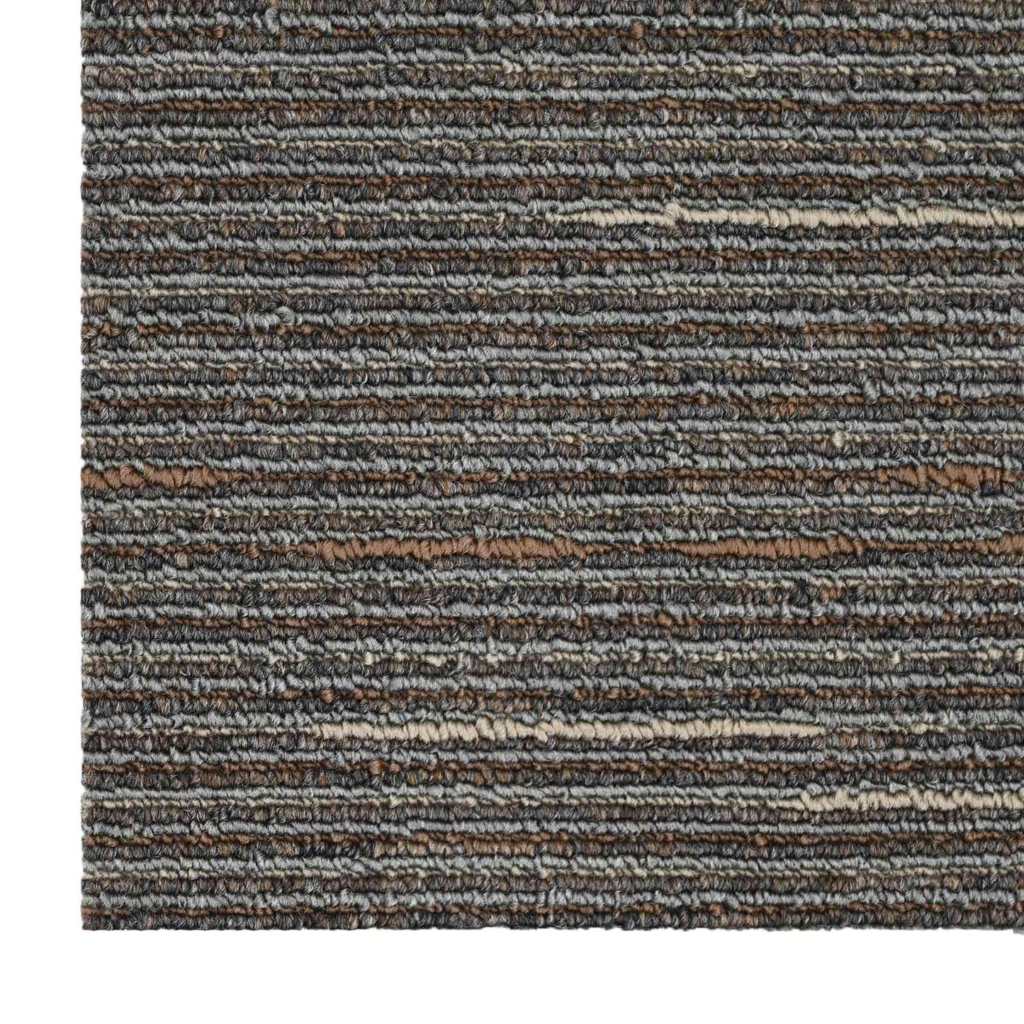 vidaXL Πλακάκι Χαλιού Ριγέ Σκούρο Καφέ 50 x 50 cm 4 τμχ.