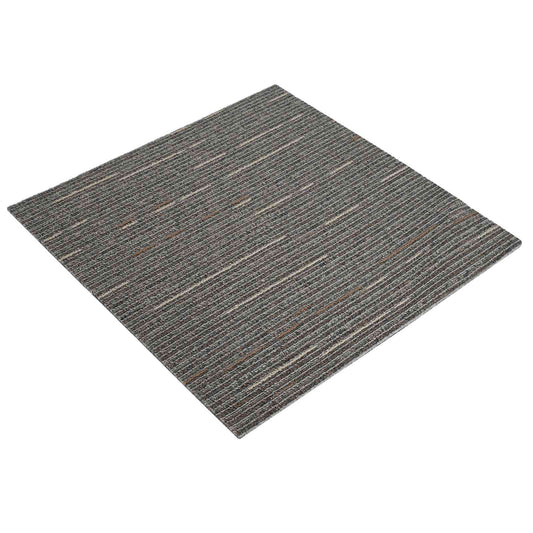 vidaXL Πλακάκι Χαλιού Ριγέ Σκούρο Καφέ 50 x 50 cm 4 τμχ.
