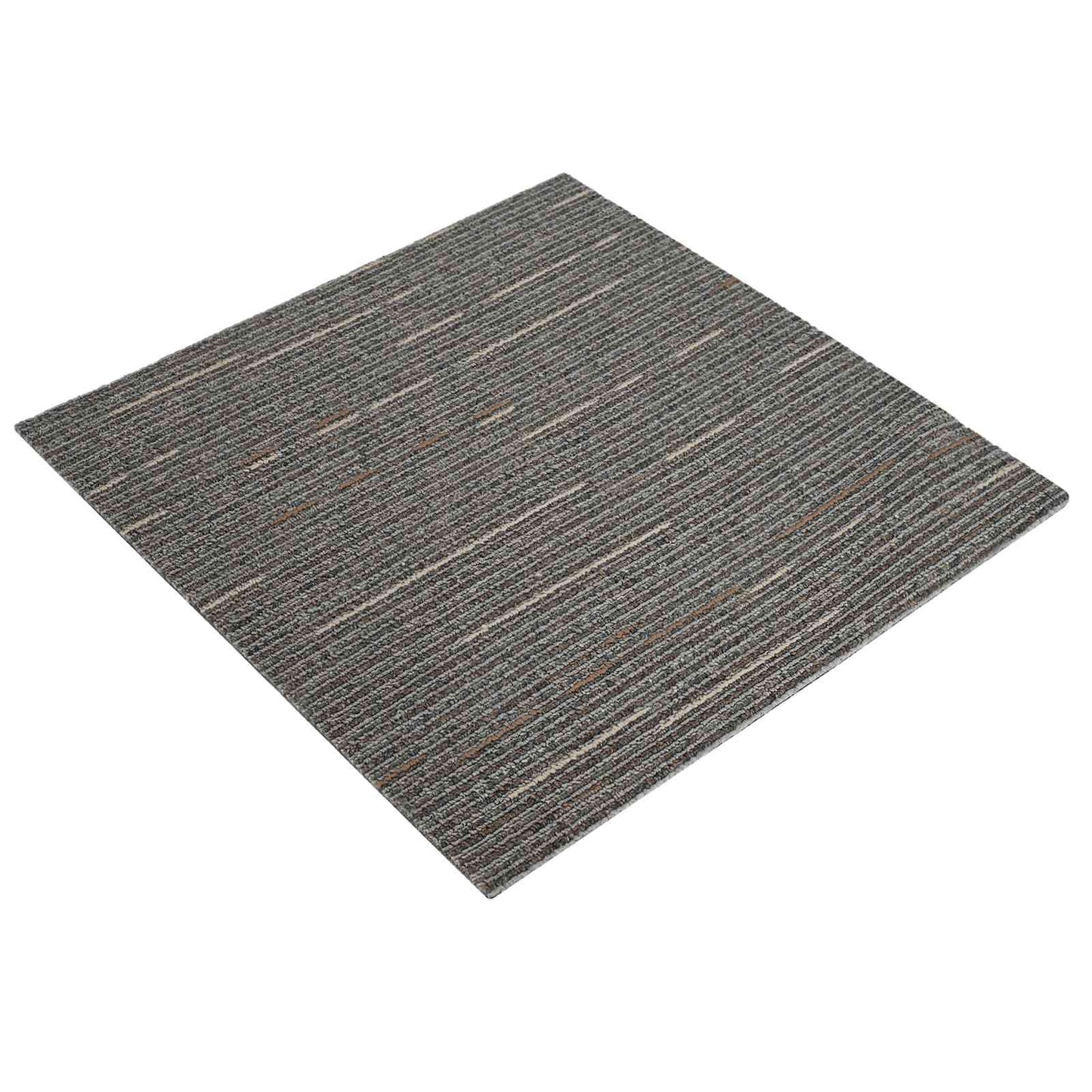 vidaXL Πλακάκι Χαλιού Ριγέ Σκούρο Καφέ 50 x 50 cm 20 τμχ.