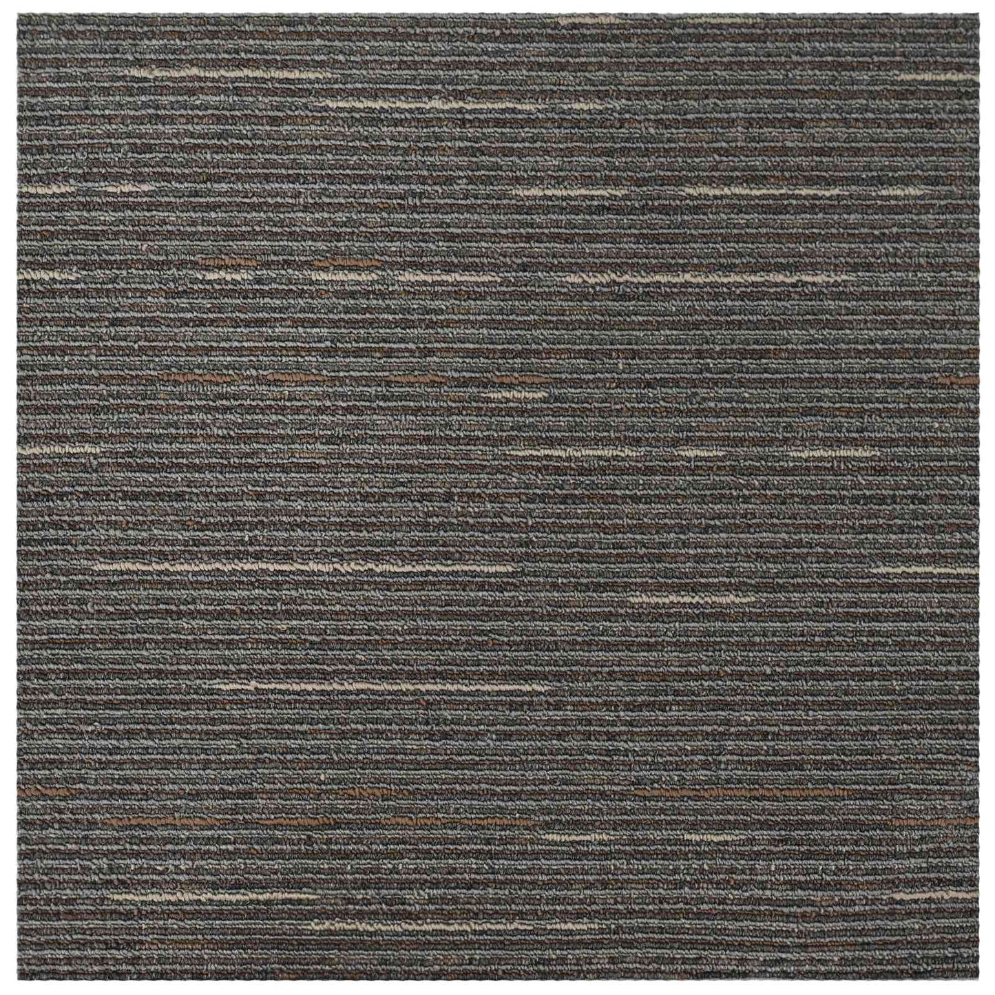 vidaXL Πλακάκι Χαλιού Ριγέ Σκούρο Καφέ 50 x 50 cm 20 τμχ.