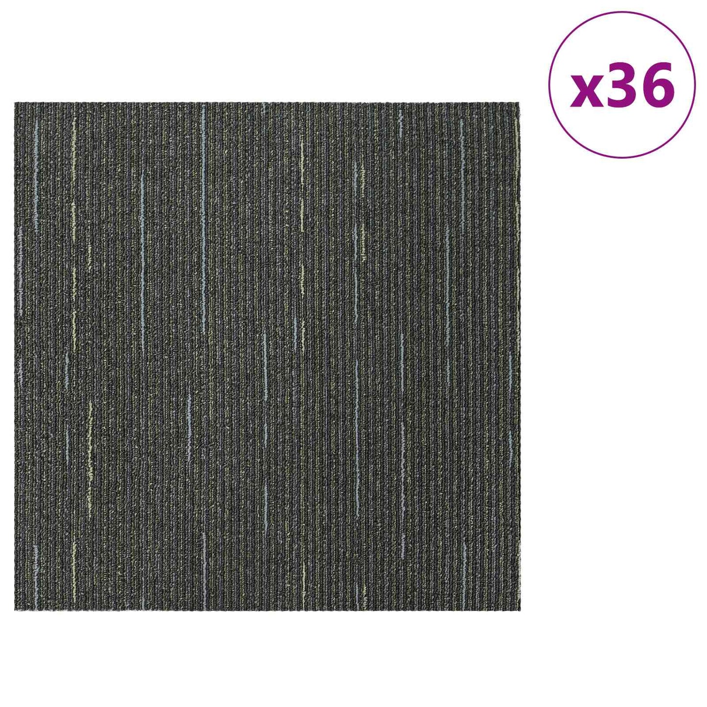 vidaXL Πλακάκι Χαλιού Ριγέ Ανοιχτό Πράσινο 50 x 50 cm 36 τμχ.