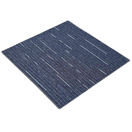 vidaXL Πλακάκι Χαλιού Ραβδωτό Μπλε 50 x 50 cm 4 τμχ.