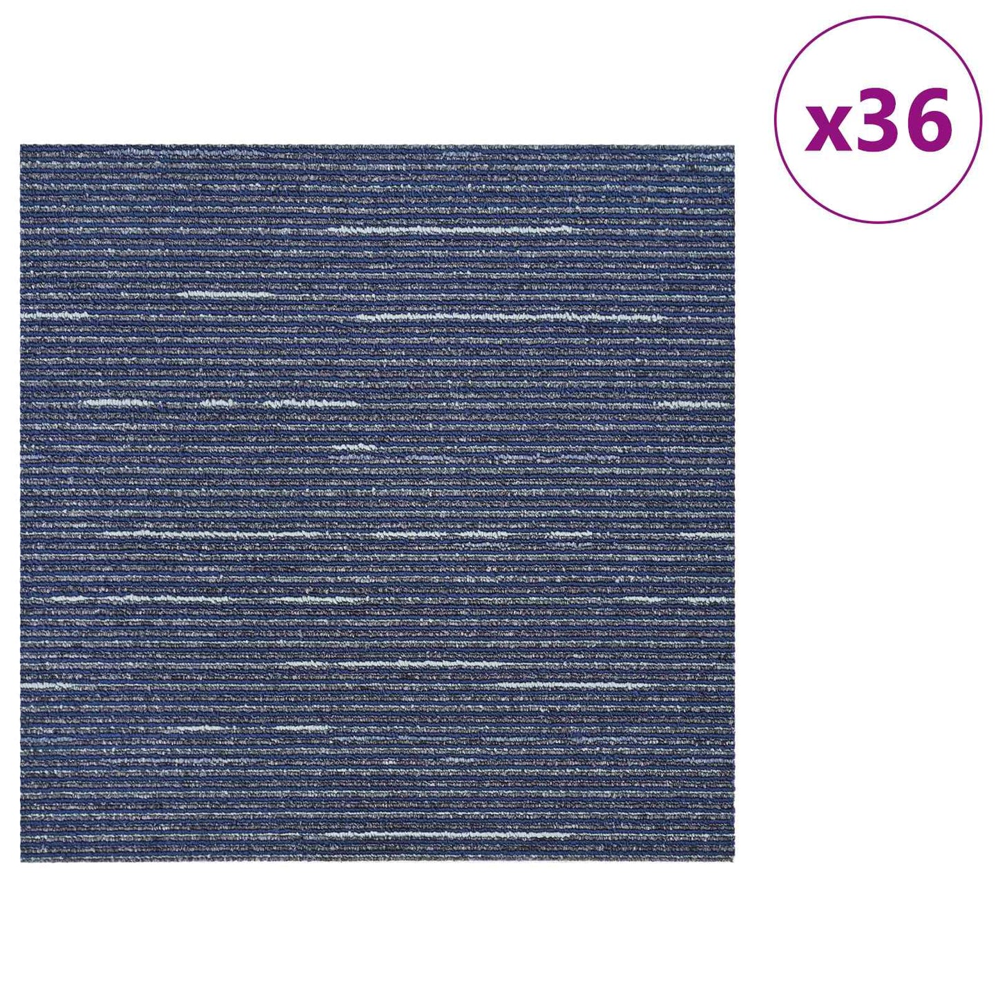 vidaXL Πλακάκι Χαλιού Ραβδωτό Μπλε 50 x 50 cm 36 τμχ.