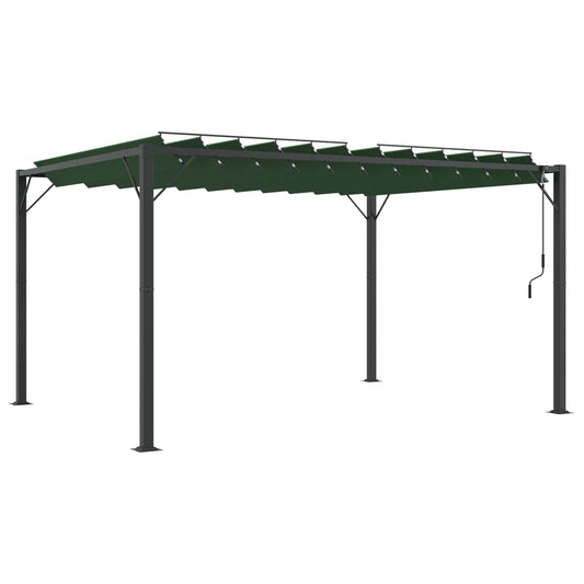 vidaXL Γκαζebo με λουόμενη στέγη Πράσινο 3 x 4 x 2,14 μ