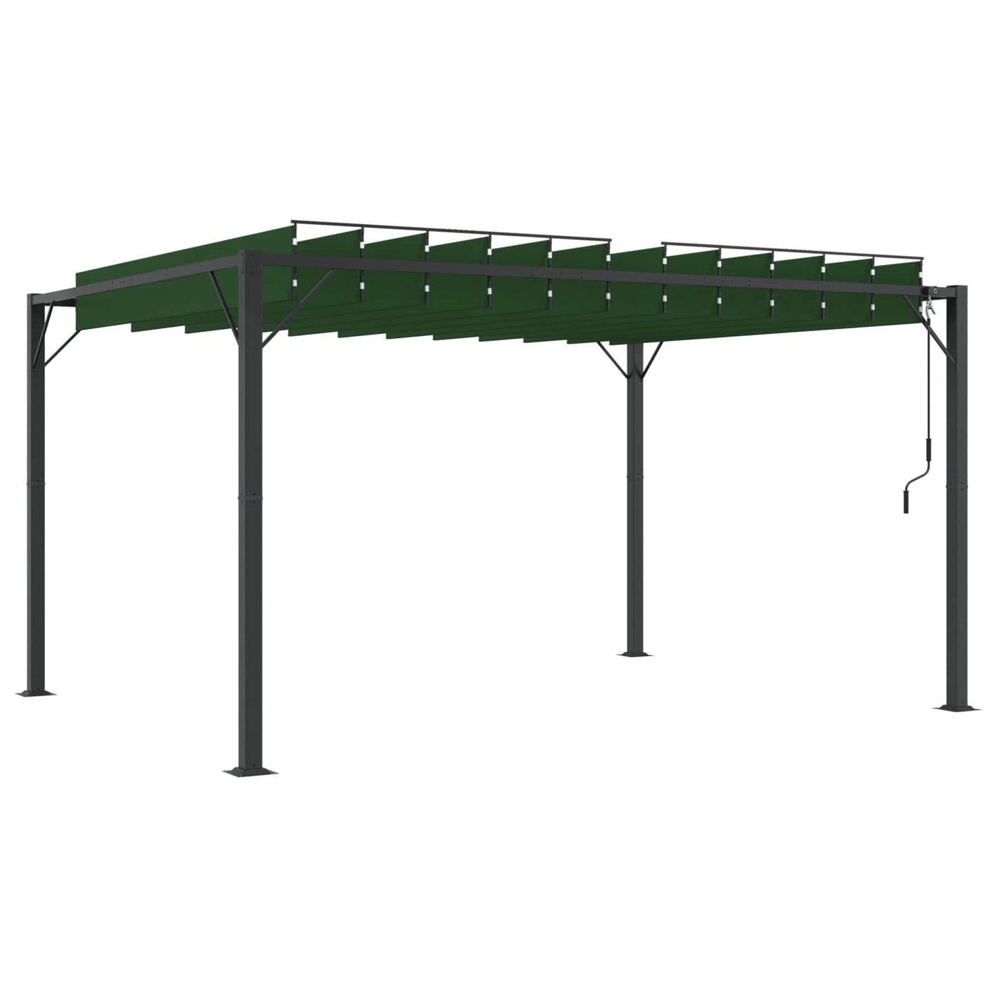 vidaXL Γκαζebo με λουόμενη στέγη Πράσινο 3 x 4 x 2,14 μ
