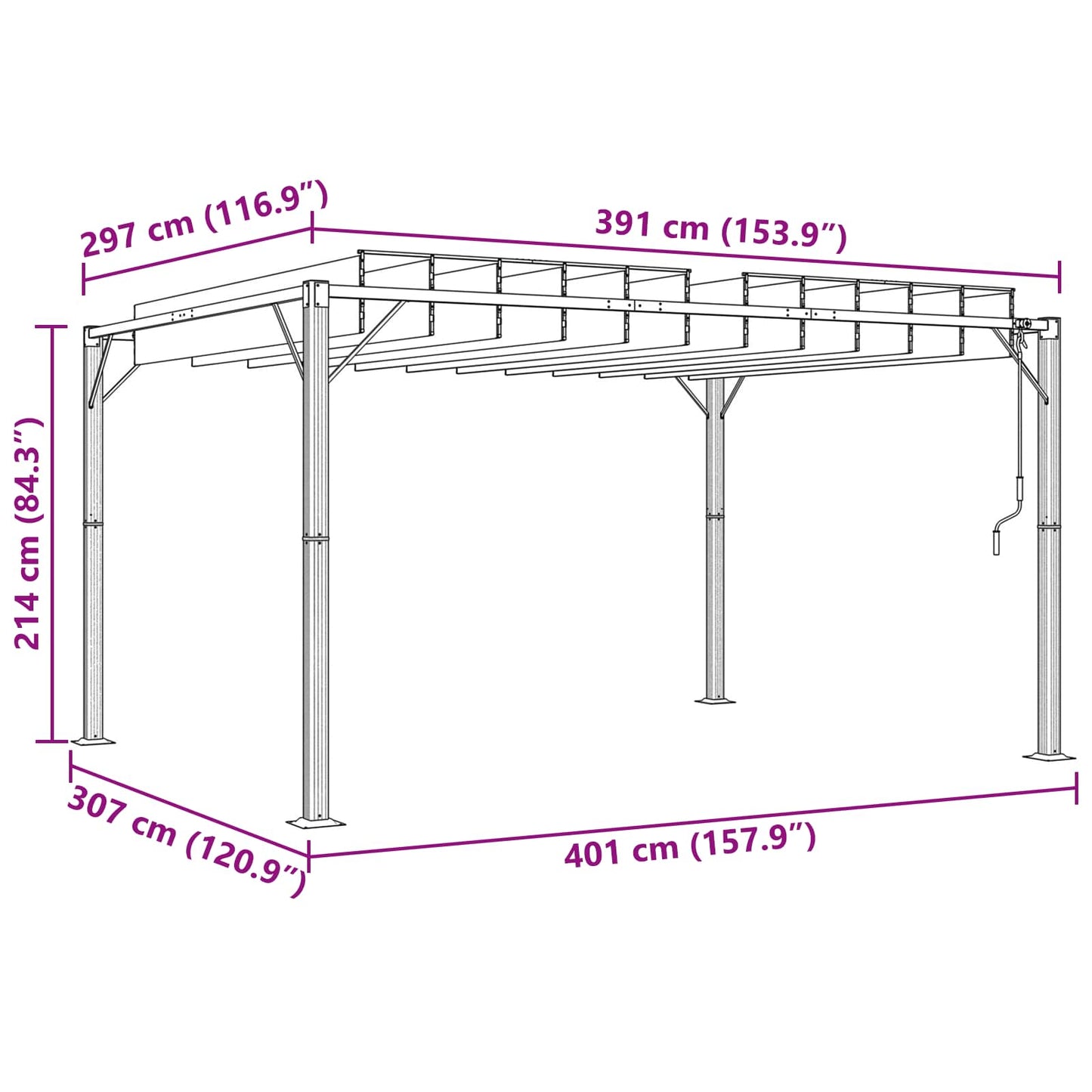 vidaXL Γκαζebo με λουόμενη στέγη Πράσινο 3 x 4 x 2,14 μ