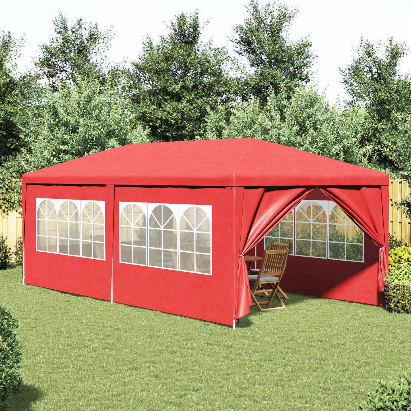 vidaXL Σκηνή Πάρτυ 600 x 300 x 255 εκ. Κόκκινο