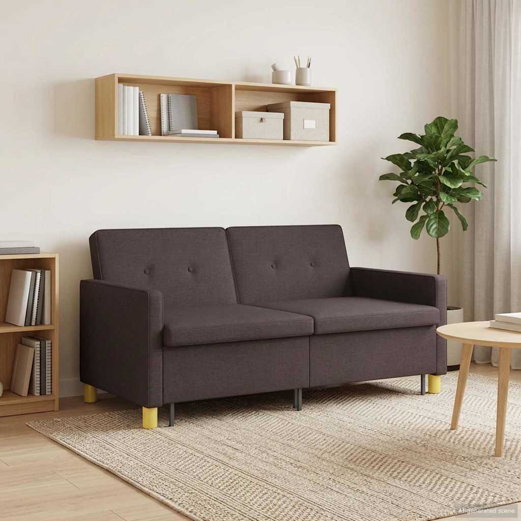 vidaXL Καναπές Κρεβάτι Σκούρο Καφέ Ύφασμα