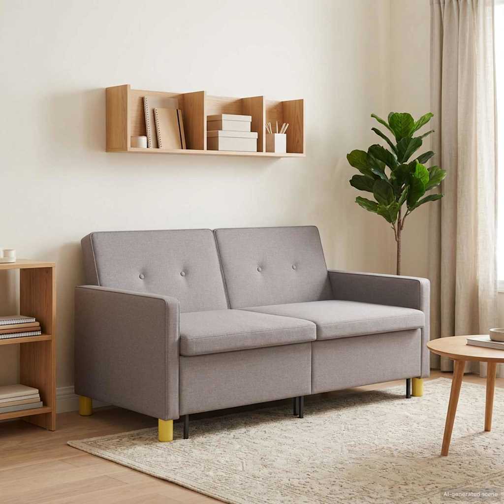 vidaXL Καναπές Κρεβάτι Taupe Ύφασμα