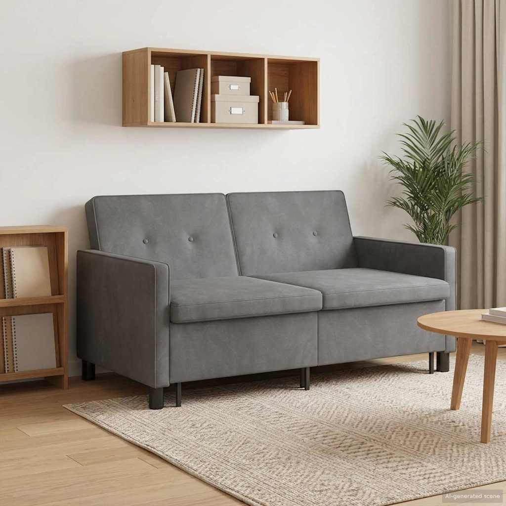vidaXL Κρεβάτι καναπές Σκούρο Γκρι Ύφασμα