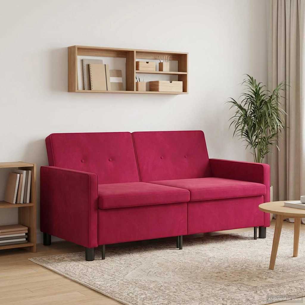 vidaXL Κρεβάτι καναπές Κόκκινο Ύφασμα