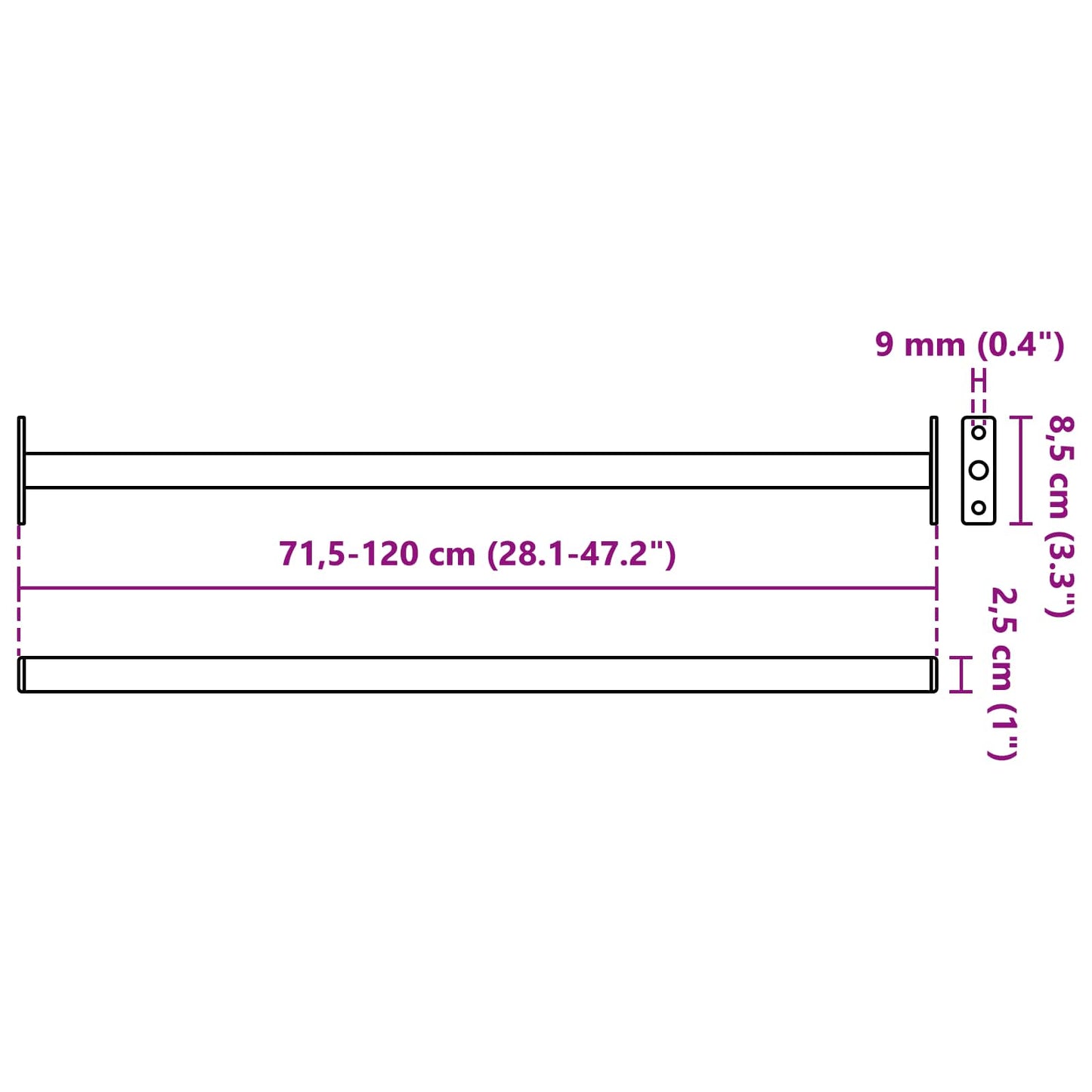 vidaXL Ρυθμιζόμενη Μπάρα Ασφαλείας Παραθύρου 6 pcs Ασημί Ατσάλι