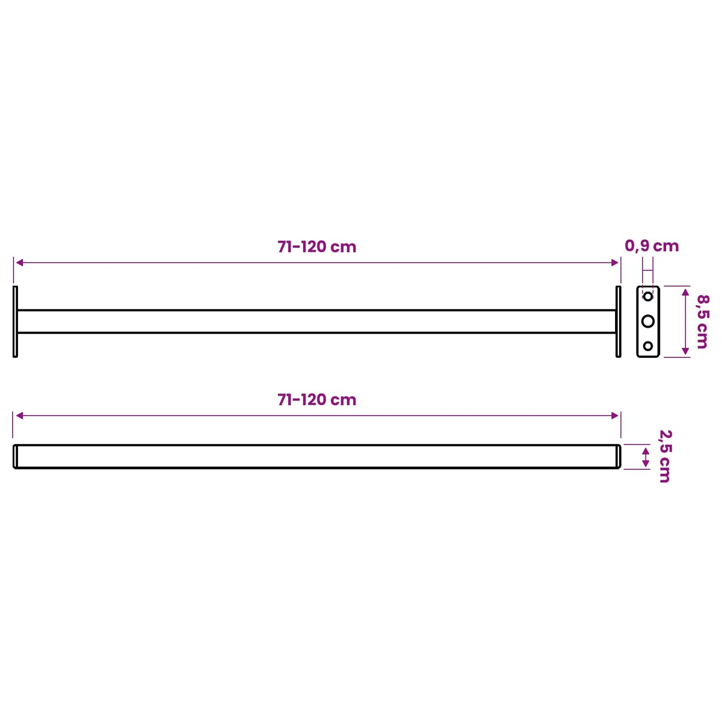 vidaXL Ρυθμιζόμενη Μπάρα Ασφαλείας Παραθύρου 6 pcs Λευκός Ατσάλι