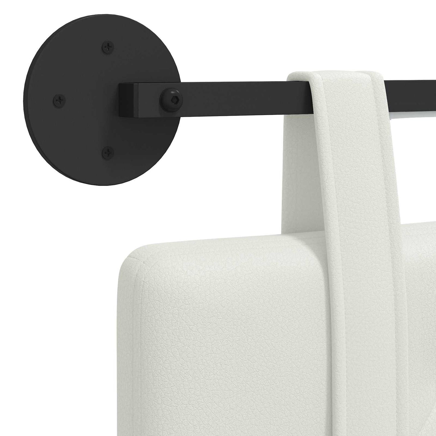 vidaXL Κεφαλάρι κρεβατιού κρεμαστό Με φωτισμό LED Λευκό Τεχνητό Δέρμα
