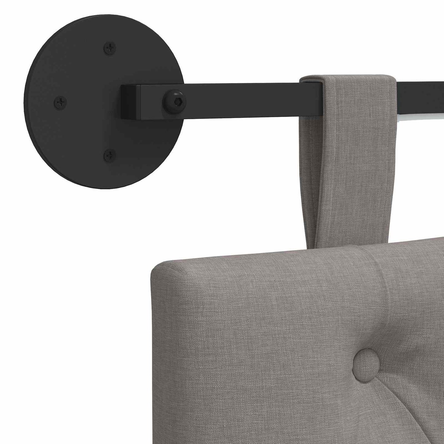 vidaXL Κεφαλάρι κρεβατιού κρεμαστό Με φωτισμό LED Taupe Ύφασμα