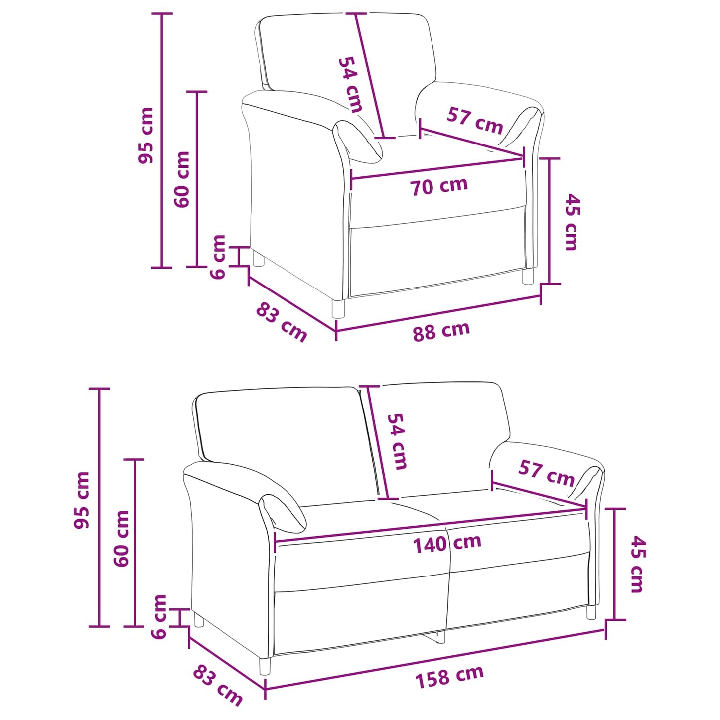 vidaXL Σετ Καναπέ 2 τμχ. Ανοιχτό Πράσινο Βελούδο