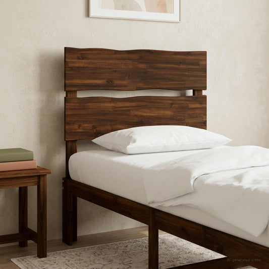 vidaXL Κεφαλάρι με ζωντανό άκρο ROSTOCK Σκούρο Καφέ 75 εκ.