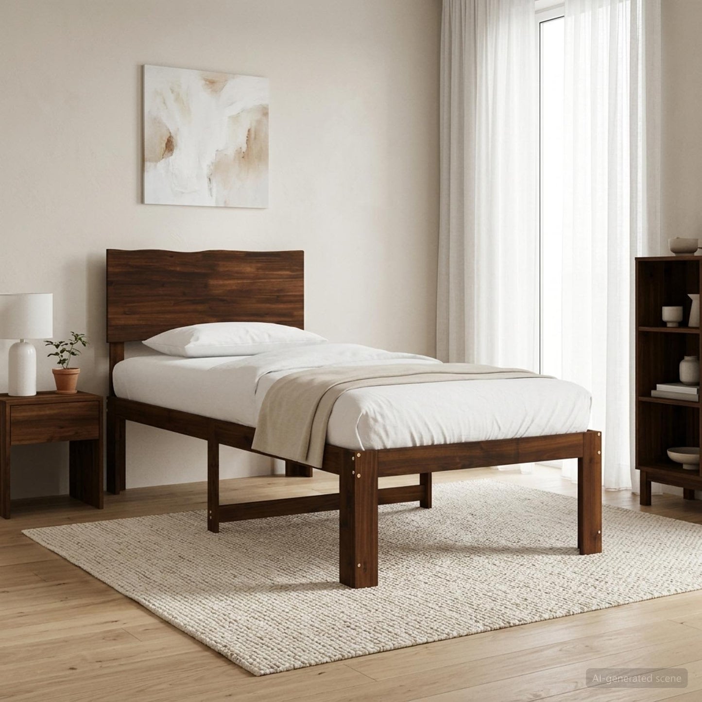 vidaXL Μονό Κρεβάτι με Κεφαλάρι ROSTOCK Σκούρο Καφέ 90 x 190 cm