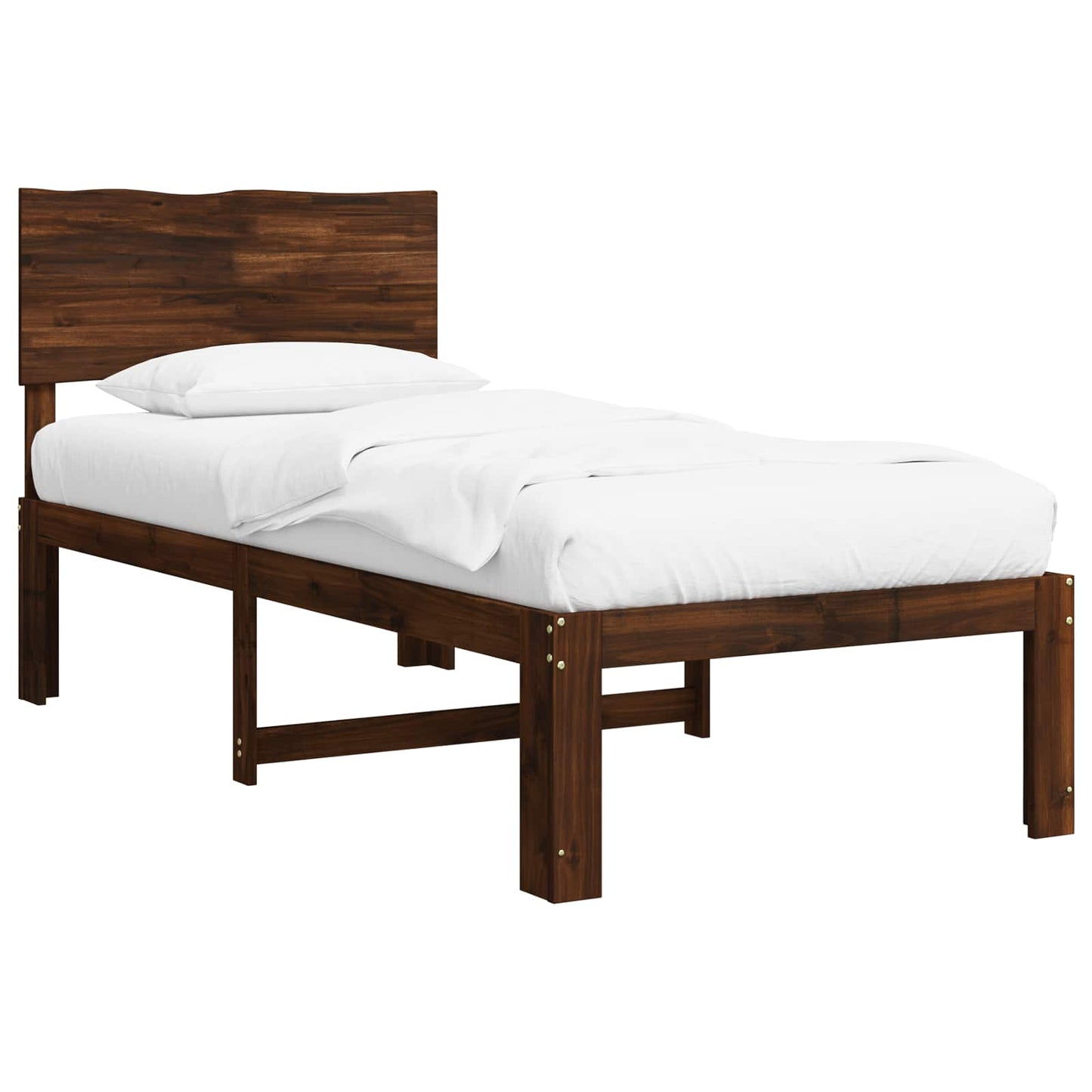 vidaXL Μονό Κρεβάτι με Κεφαλάρι ROSTOCK Σκούρο Καφέ 90 x 190 cm