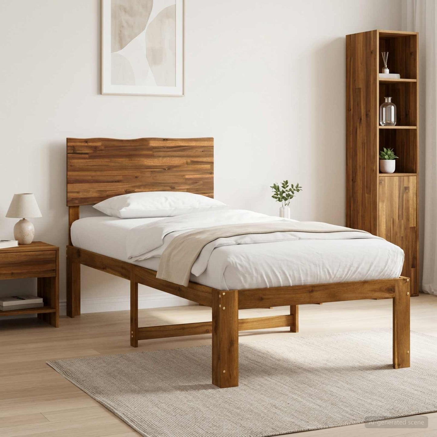 vidaXL Μονό Κρεβάτι με Κεφαλάρι ROSTOCK Φυσικό 90 x 190 cm