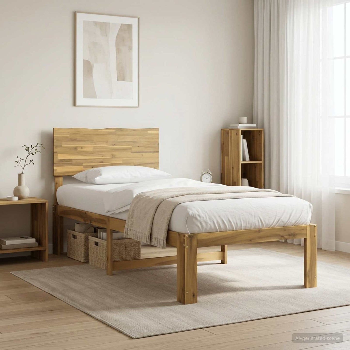 vidaXL Μονό Κρεβάτι με Κεφαλάρι ROSTOCK Λευκό 90 x 190 cm