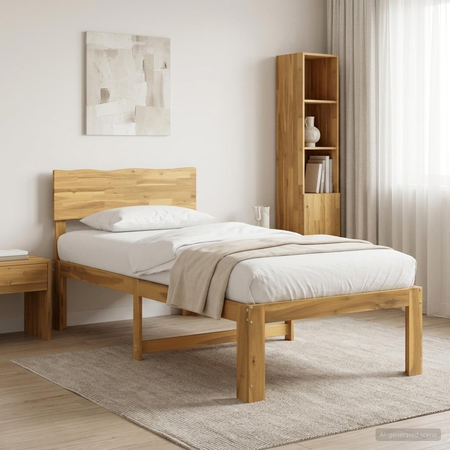 vidaXL Μονό Κρεβάτι με Κεφαλάρι ROSTOCK Λευκό 90 x 200 cm