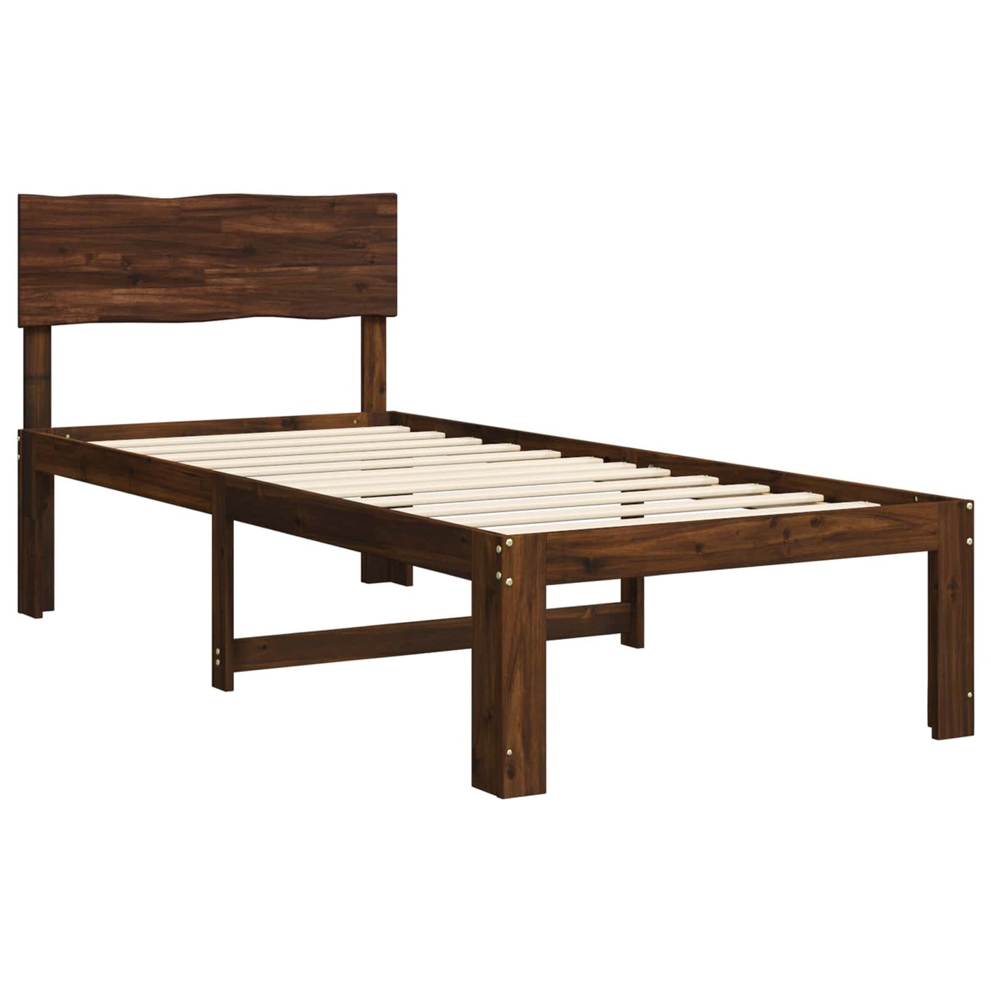 vidaXL Μονό Κρεβάτι με Κεφαλάρι ROSTOCK Σκούρο Καφέ 100 x 200 cm