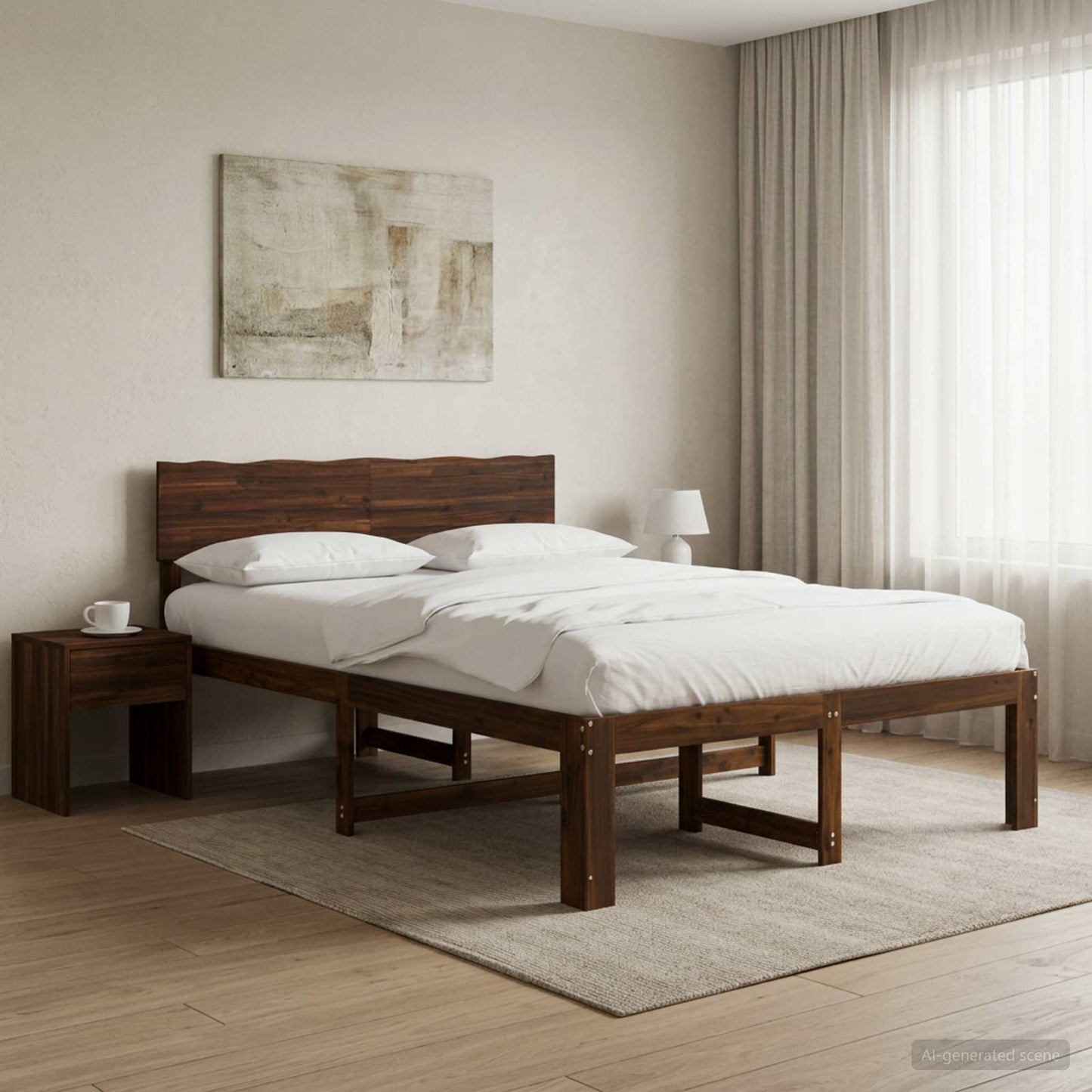 vidaXL Διπλό Κρεβάτι με Κεφαλάρι ROSTOCK Σκούρο Καφέ 120 x 200 cm