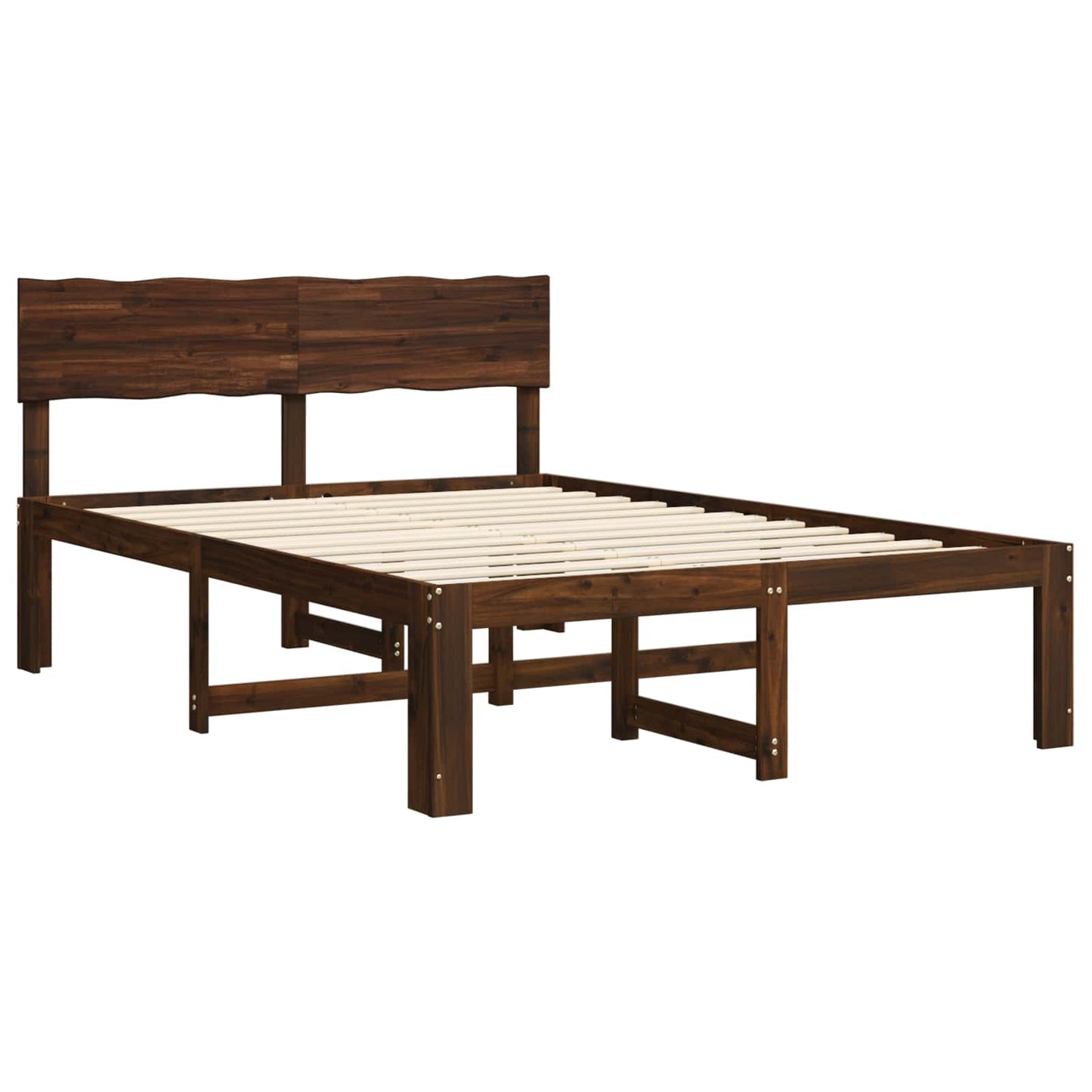 vidaXL Διπλό Κρεβάτι με Κεφαλάρι ROSTOCK Σκούρο Καφέ 120 x 200 cm
