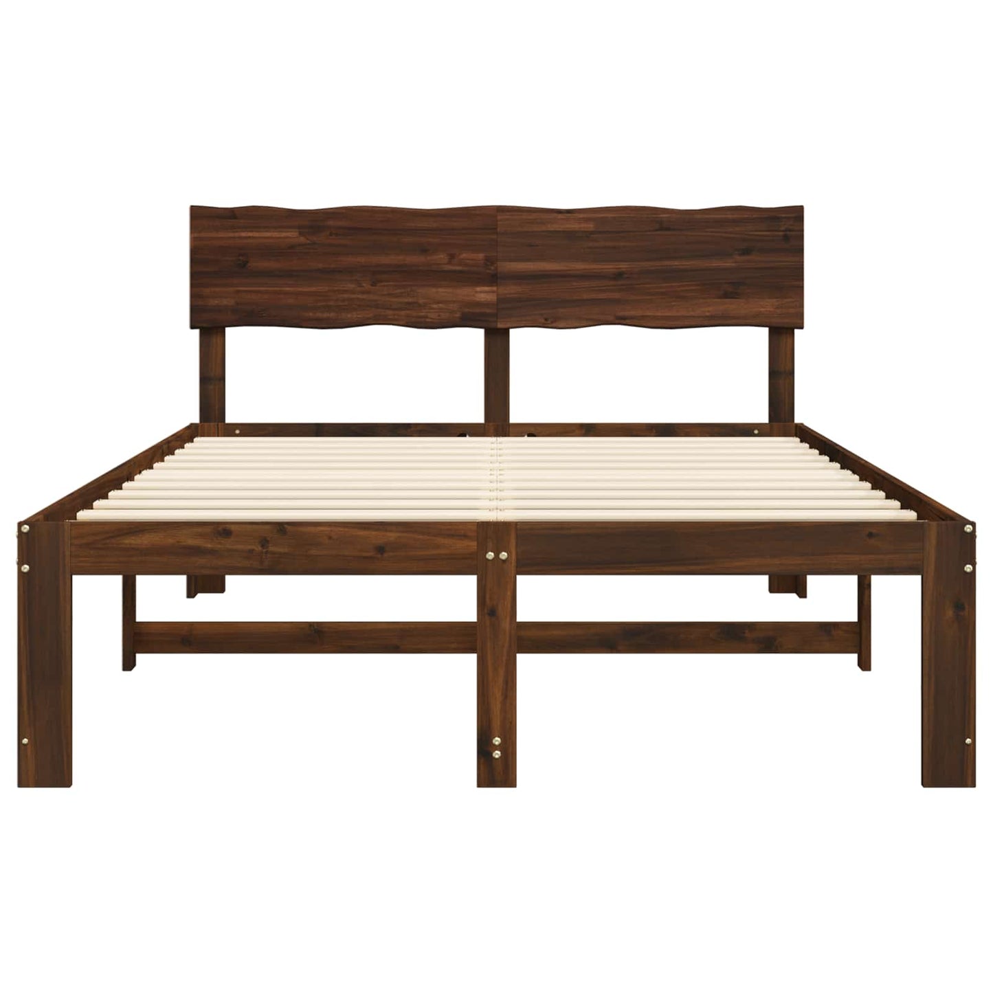 vidaXL Διπλό Κρεβάτι με Κεφαλάρι ROSTOCK Σκούρο Καφέ 120 x 200 cm