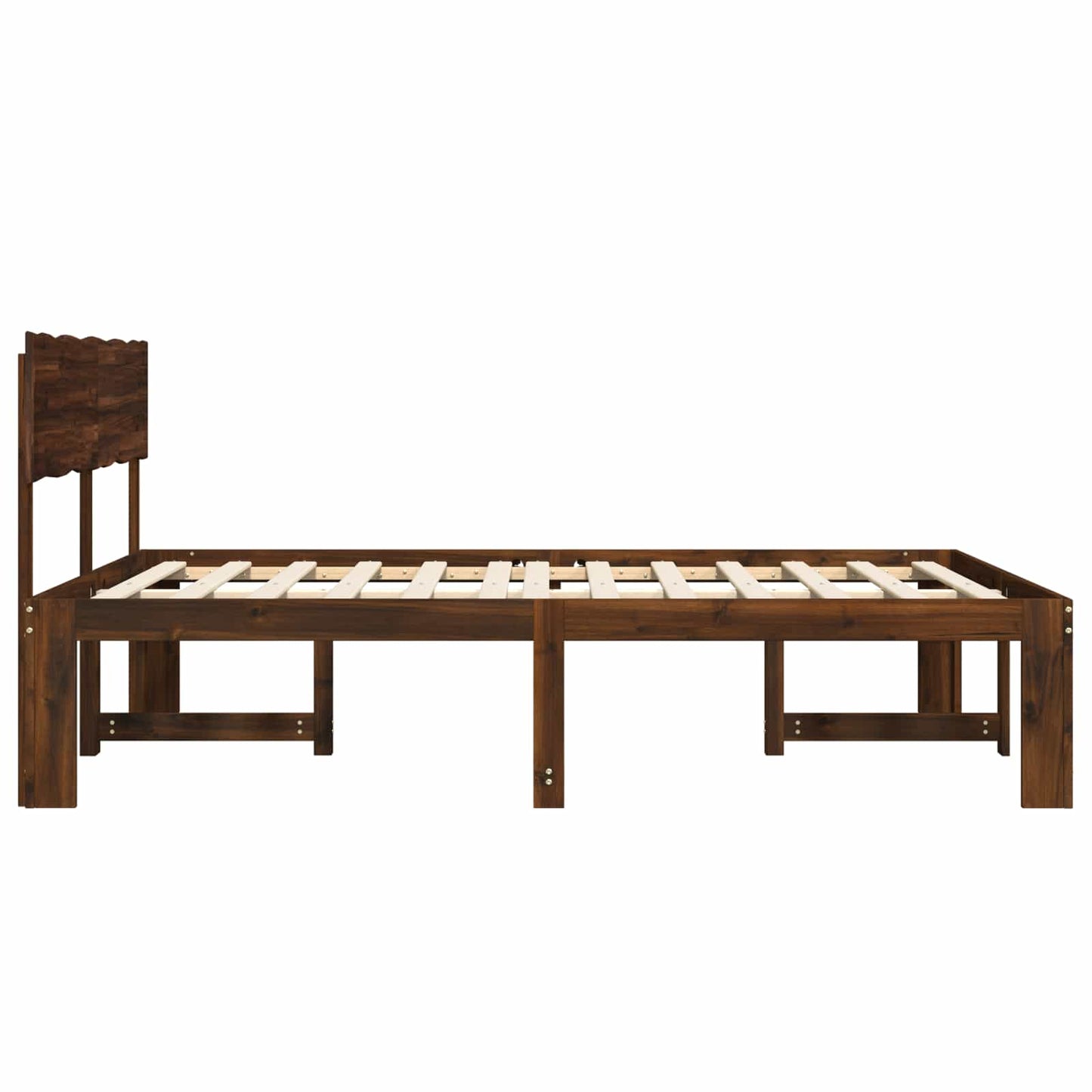 vidaXL Διπλό Κρεβάτι με Κεφαλάρι ROSTOCK Σκούρο Καφέ 120 x 200 cm