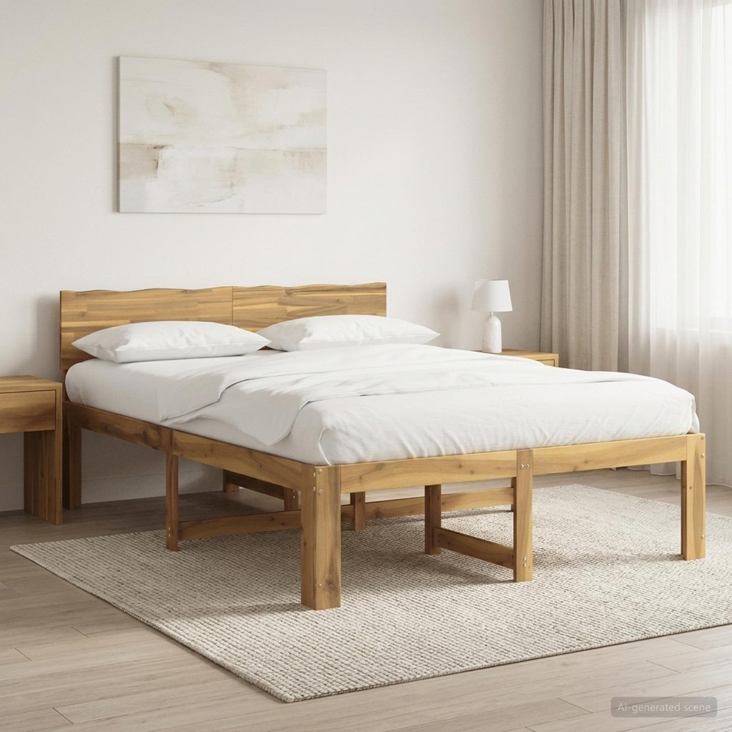 vidaXL Διπλό Κρεβάτι με Κεφαλάρι ROSTOCK Λευκό 135 x 190 cm