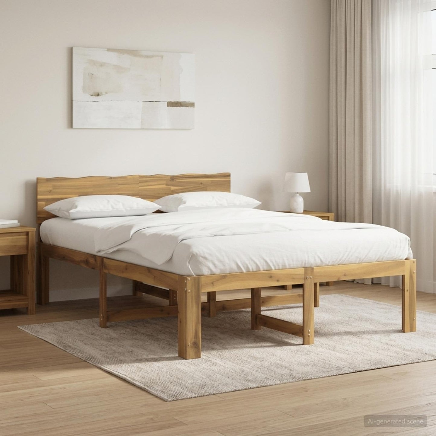 vidaXL Διπλό Κρεβάτι με Κεφαλάρι ROSTOCK Λευκό 140 x 190 cm