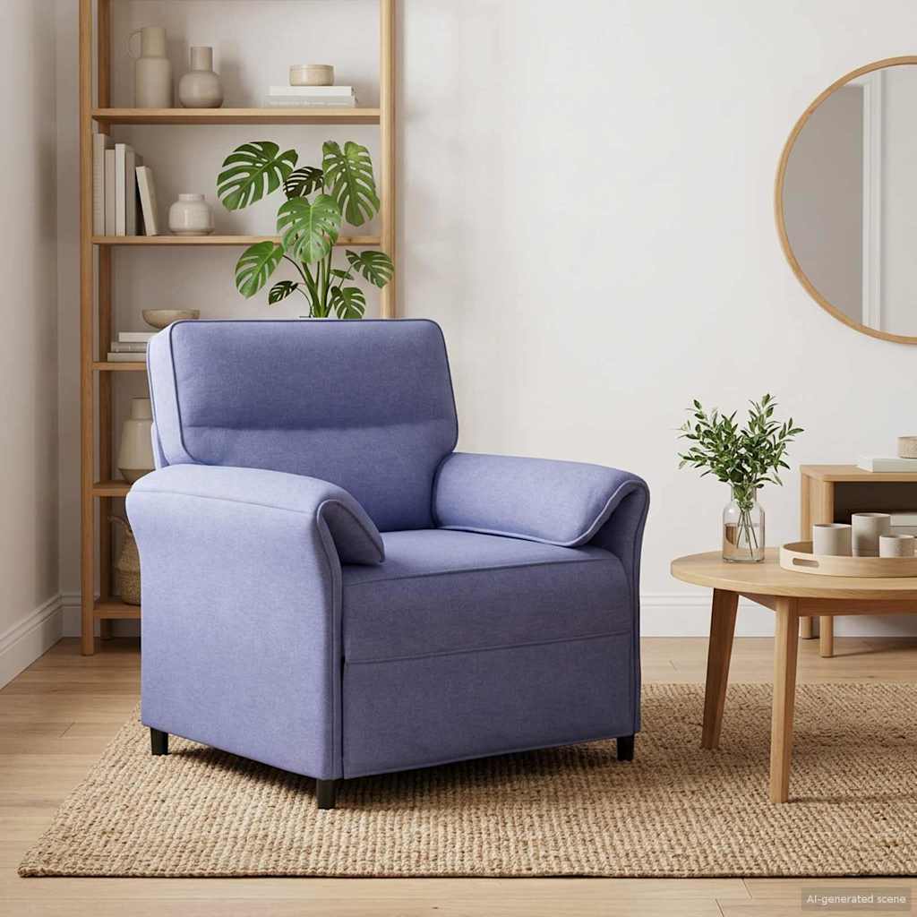 vidaXL Καναπές 100% πολυέστερ μεταλλικό πλαίσιο MDF, Κόντρα πλακέ