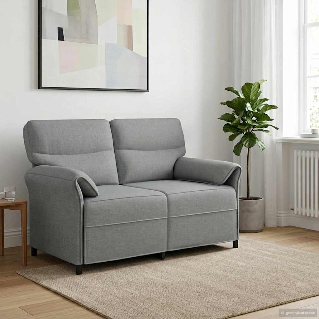 vidaXL Καναπές 100% πολυέστερ μεταλλικό πλαίσιο MDF, Κόντρα πλακέ