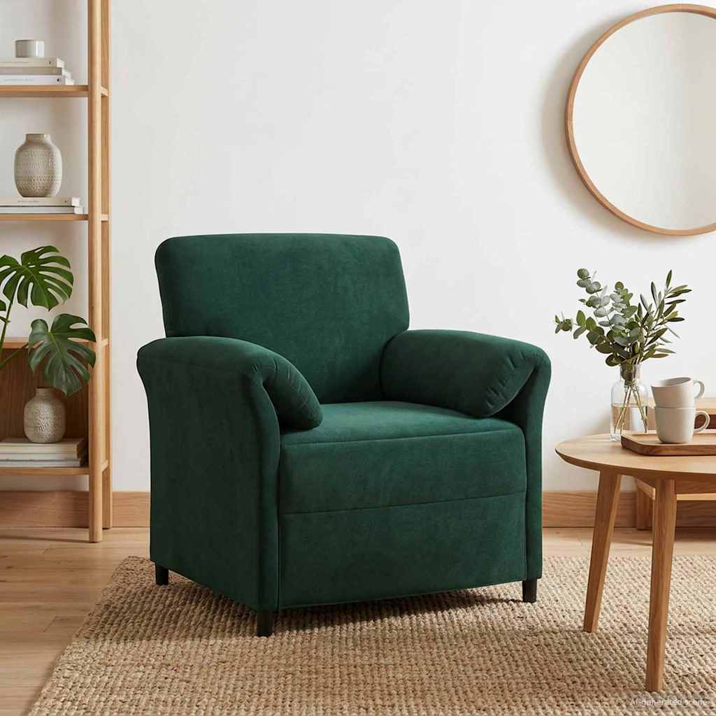 vidaXL Καναπές 1-θέσιος Σκούρο Πράσινο 88 x 83 x 95 εκ Βελούδο