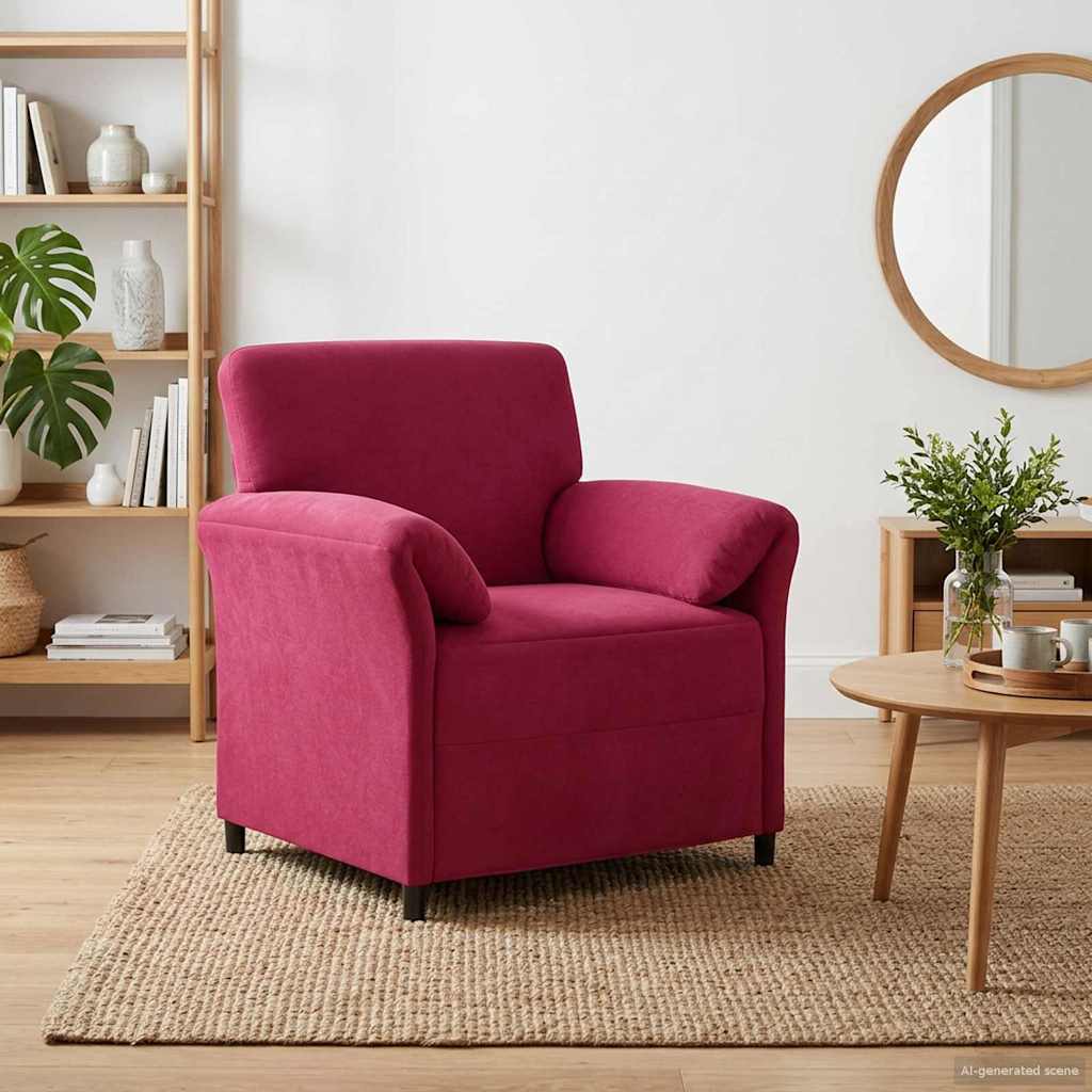 vidaXL Καναπές 1-θέσιος Κόκκινο 88 x 83 x 95 εκ Βελούδο