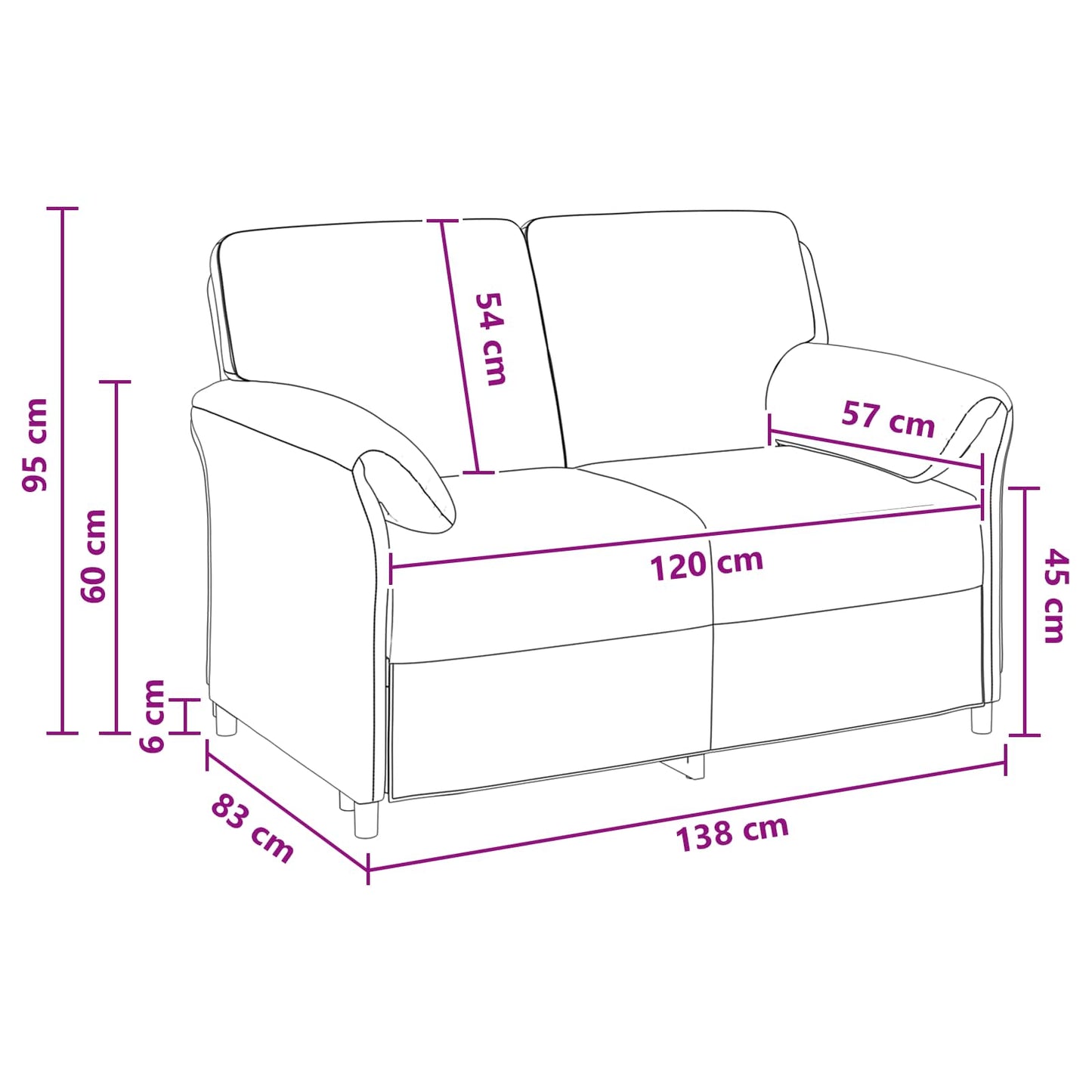 vidaXL Καναπές 2 ατόμων Ανοιχτό γκρι 138 x 83 x 95 εκ Βελούδο