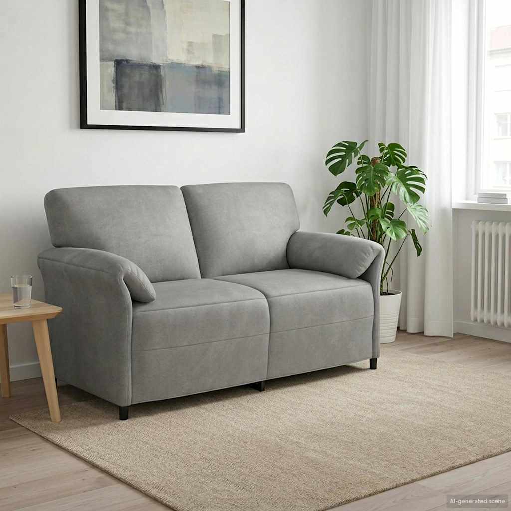 vidaXL Καναπές 2 ατόμων Ανοιχτό γκρι 158 x 83 x 95 εκ Βελούδο