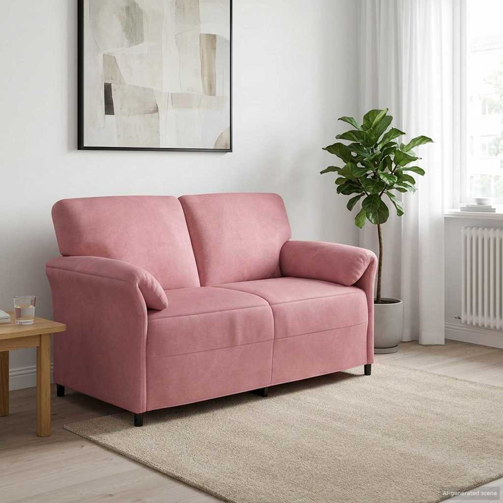 vidaXL Καναπές 2 ατόμων Ροζ 158 x 83 x 95 εκ Βελούδο