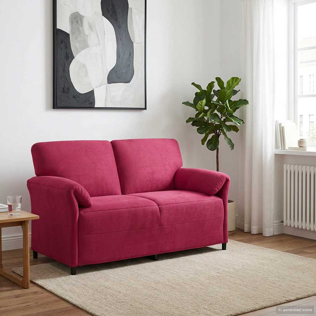 vidaXL Καναπές 2 ατόμων Κόκκινο 158 x 83 x 95 εκ Βελούδο