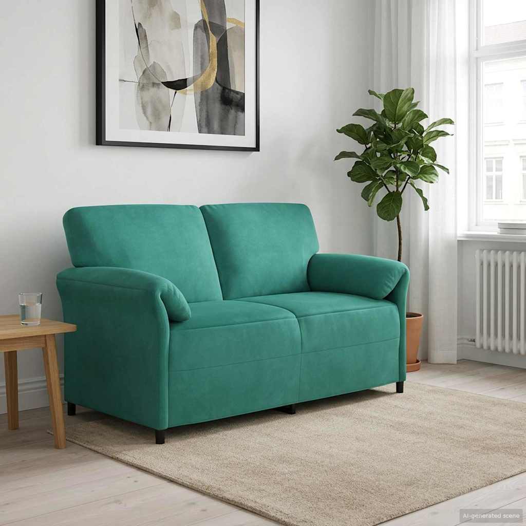 vidaXL Καναπές 2 ατόμων Τιρκουάζ 158 x 83 x 95 εκ Βελούδο