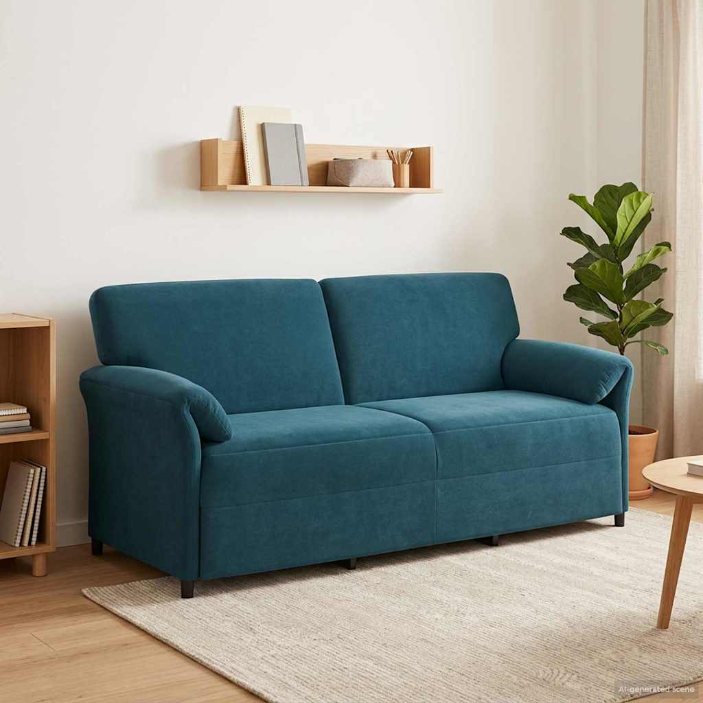 vidaXL 3-Θέσιος καναπές Μπλε 198 x 83 x 95 εκ. Βελούδο