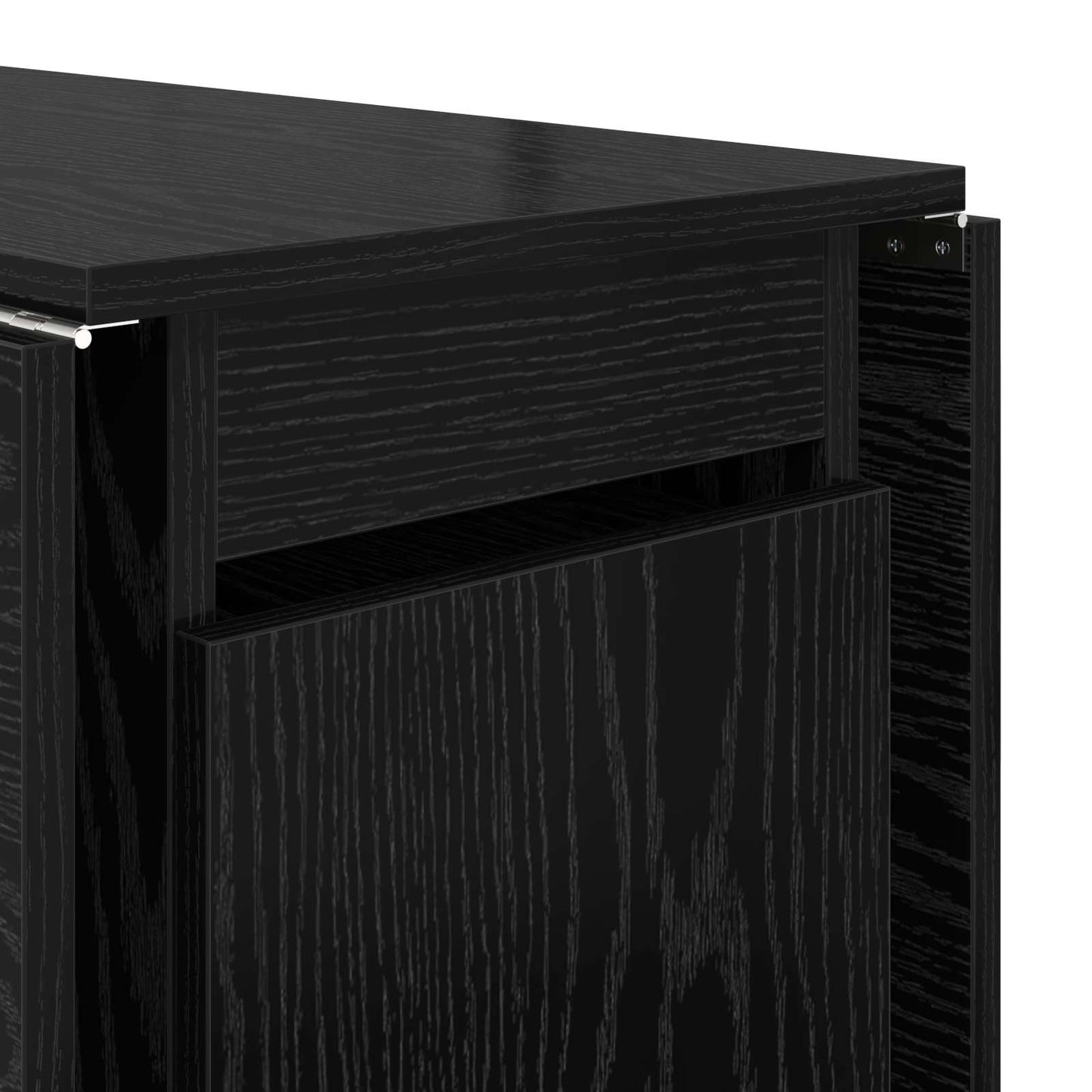 vidaXL Τραπέζι φαγητού 140 x 80 x 77 cm Επεξεργασμένο Ξύλο Μαύρη Δρυς