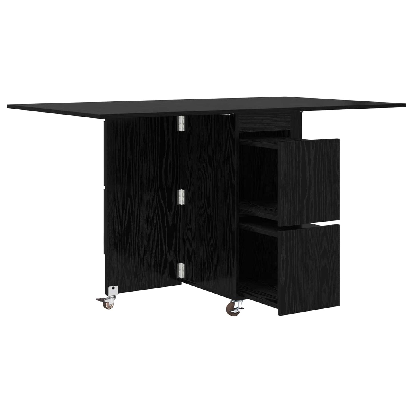 vidaXL Τραπέζι φαγητού 140 x 80 x 77 cm Επεξεργασμένο Ξύλο Μαύρη Δρυς