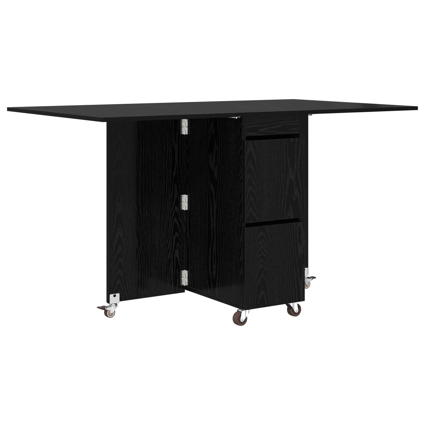 vidaXL Τραπέζι φαγητού 140 x 80 x 77 cm Επεξεργασμένο Ξύλο Μαύρη Δρυς