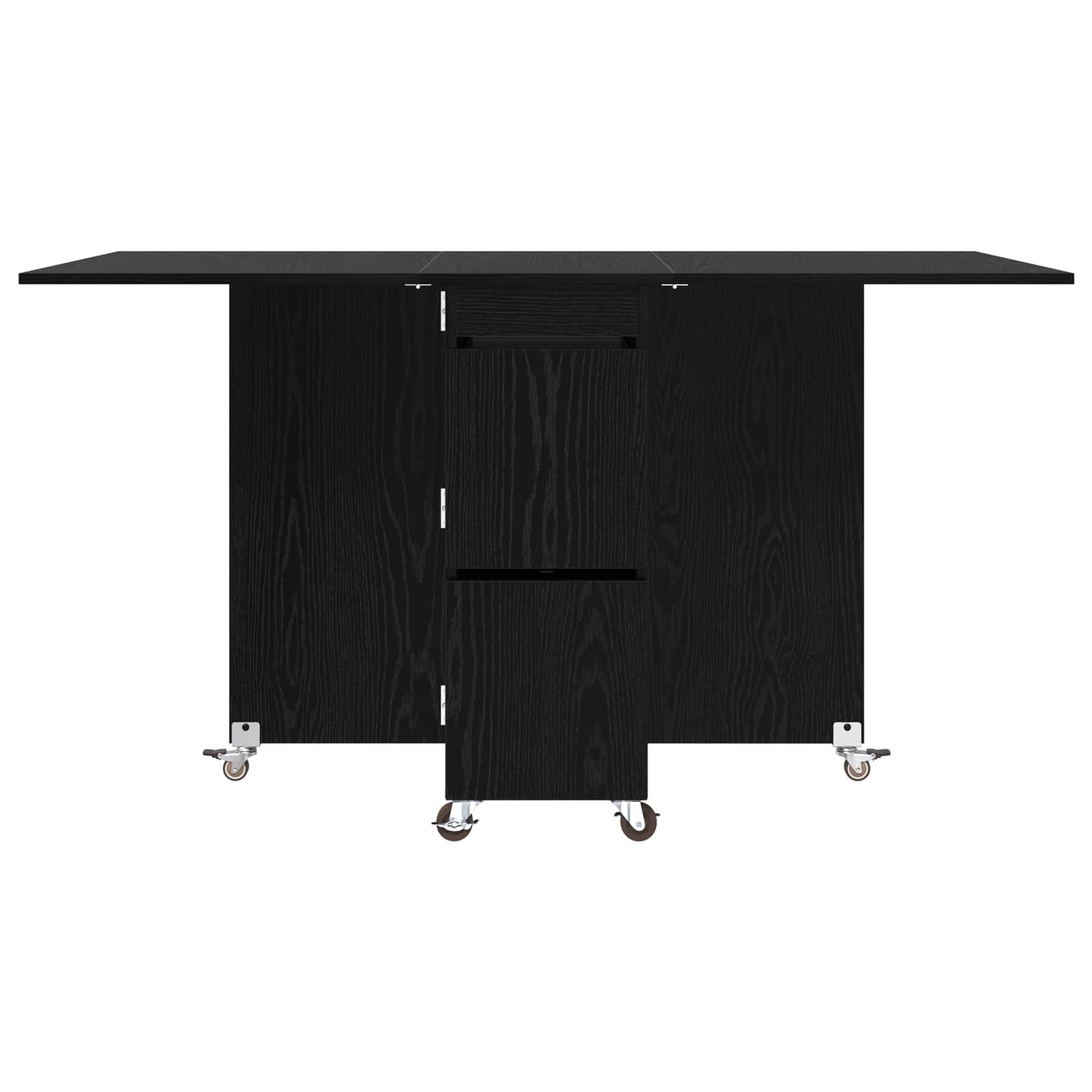 vidaXL Τραπέζι φαγητού 140 x 80 x 77 cm Επεξεργασμένο Ξύλο Μαύρη Δρυς